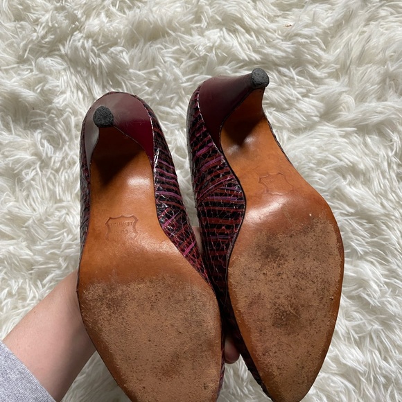 Vintage 80s Leather Patterned Thomas Wallace Heels - Size 6.5 - Picture 7 of 8